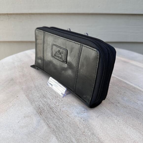 MANCINI Casablanca Collection RFID Secure Ladies Full Zip Black Wallet MSRP $115 - Picture 2 of 9